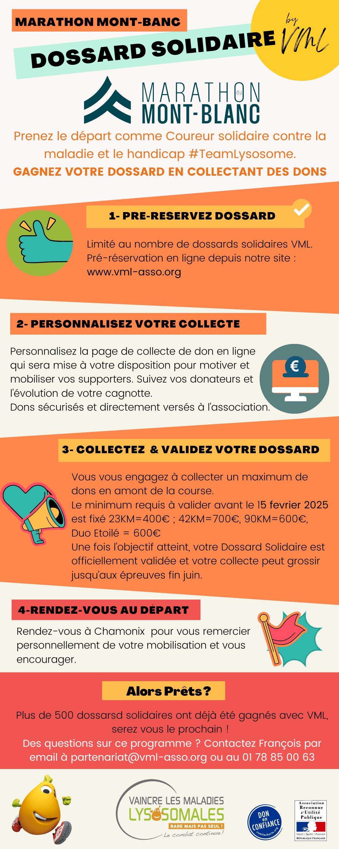 Procedure dossard solidaire marathon du Mont-Blanc avec association VML